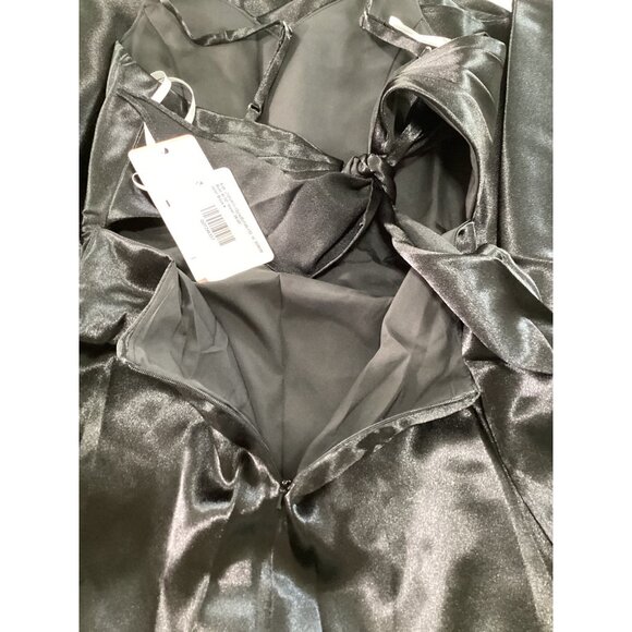 Kismissal Girls Black Satin Party Dress With Bow Back Detail Size 12 wedding NEW - Picture 5 of 9